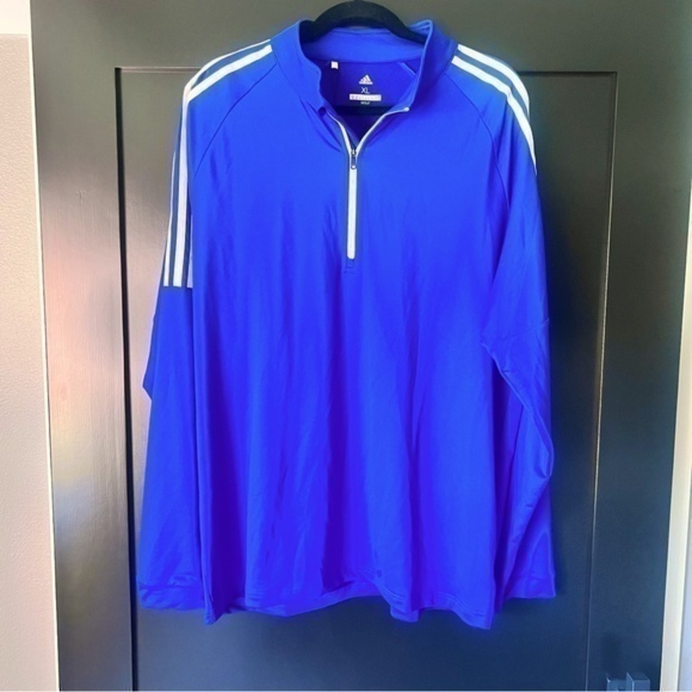 NWT Adidas Golf men’s royal blue and white 1/4 zip size XL